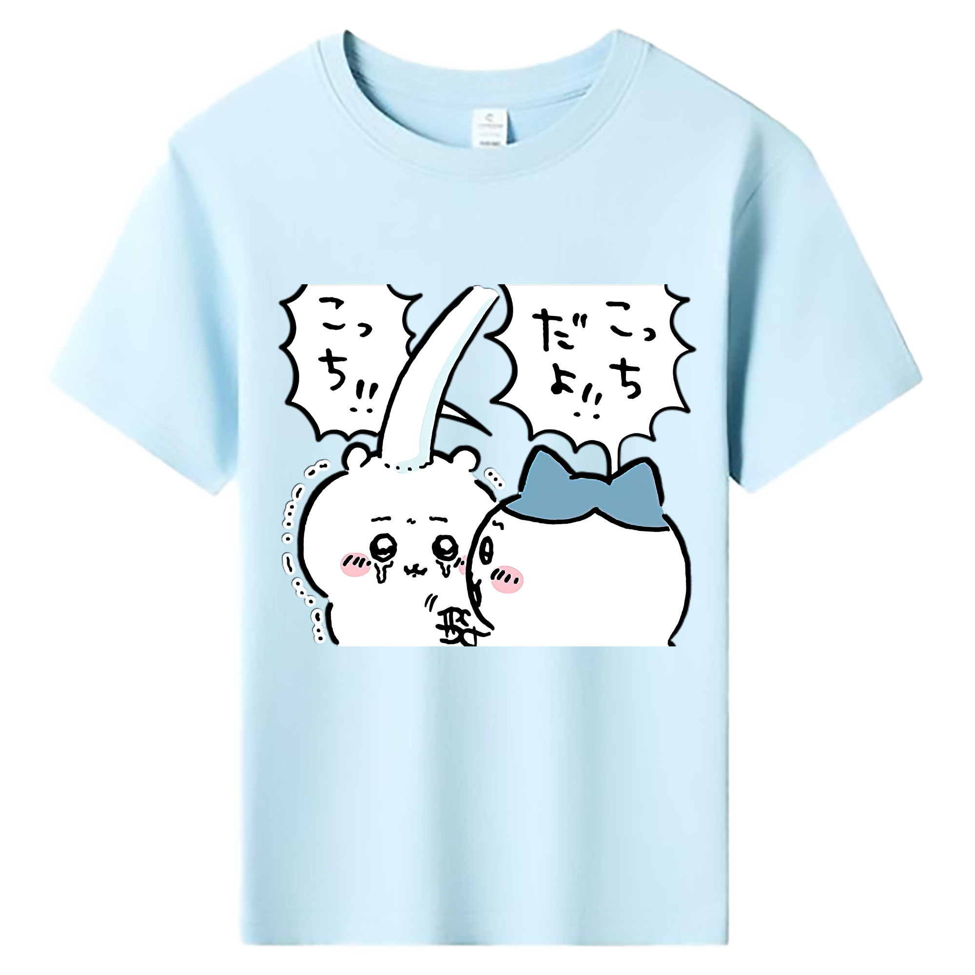（画像用） ちいかわ ハチワレ Chii-kawa hachiware 綿100％キッズTシャツ（フロントプリント）